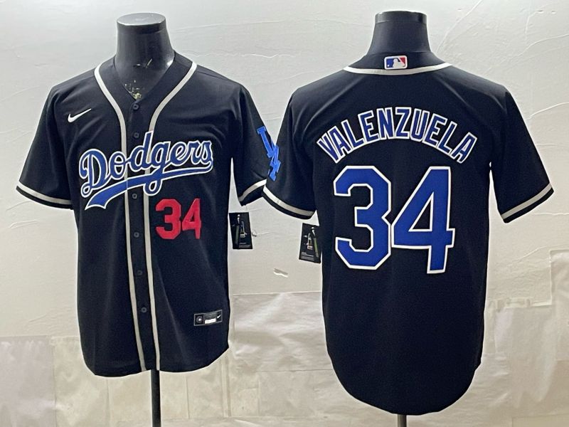 2026 Men Nike Los Angeles Dodgers #34 Valenzuela Black Game MLB Jersey 005->denver broncos->NFL Jersey